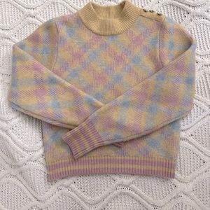 Zara Argyle Knit Pastel Sweater
